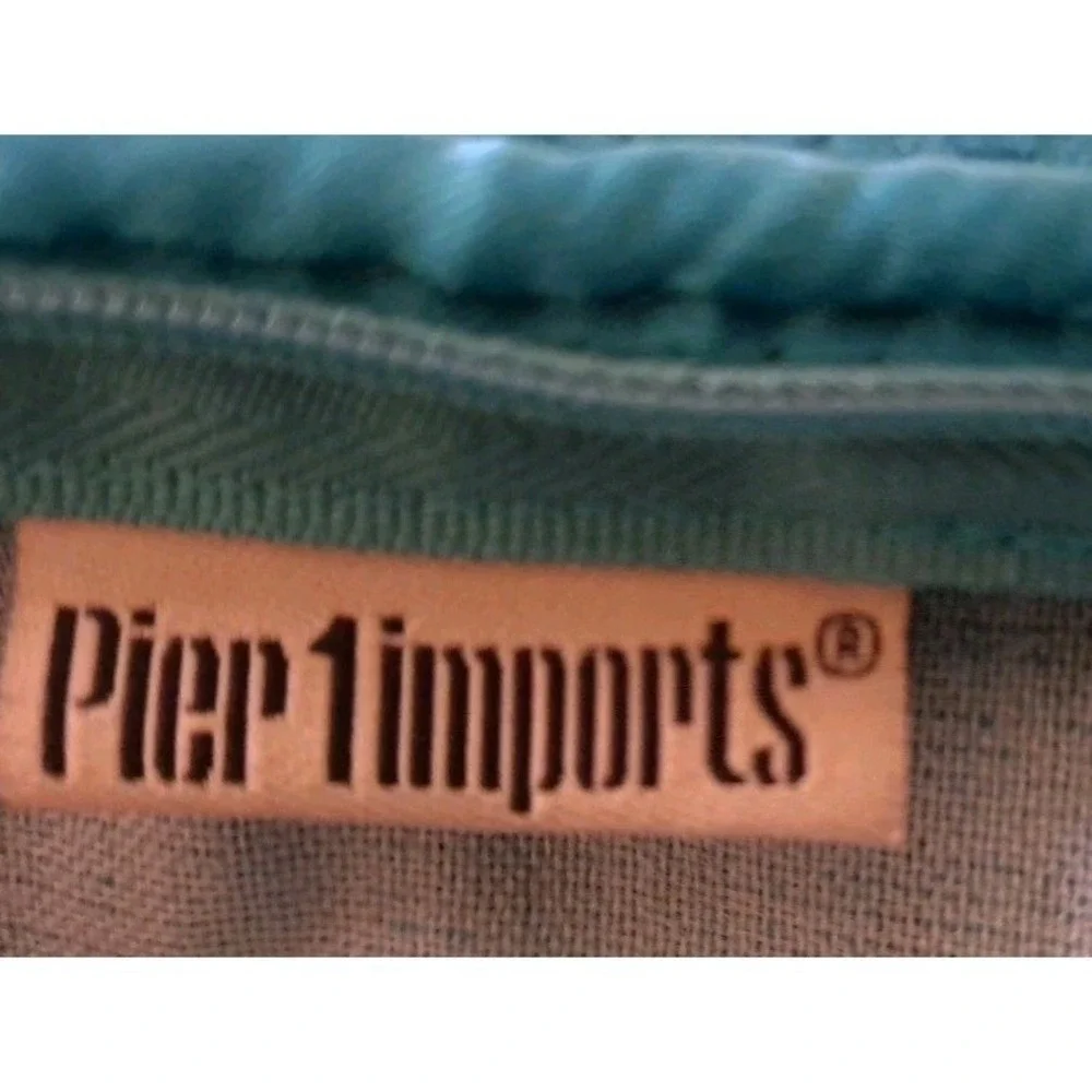 Pier 1 Imports‎ Teal Paisley Damask Velvet Flocked 16x16 Pillow Covers Set of 2
